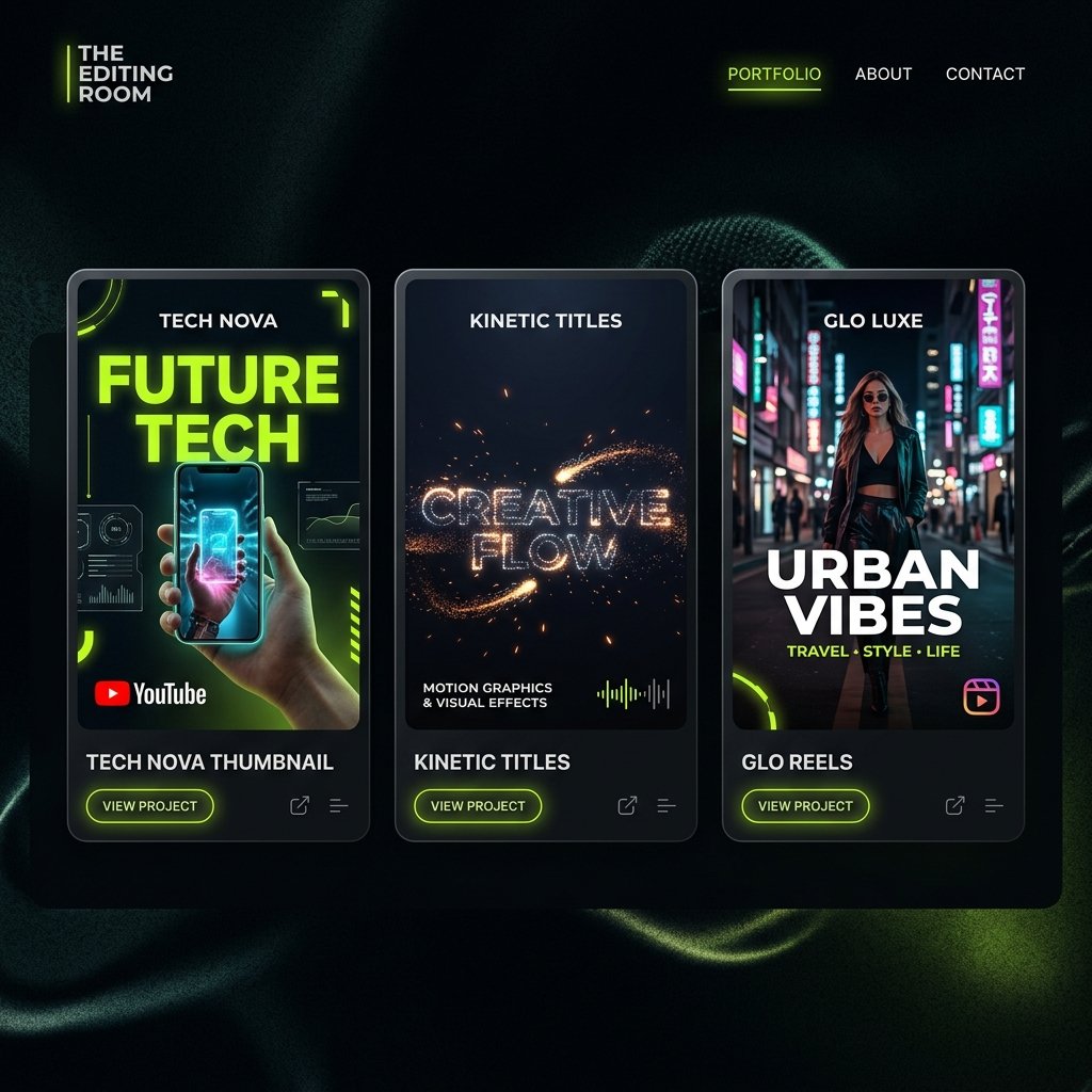 Video editing and motion graphics portfolio — YouTube thumbnails, kinetic typography